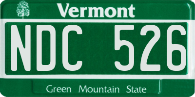 VT license plate NDC526