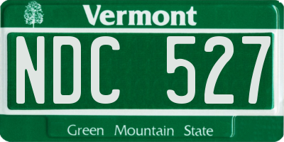 VT license plate NDC527