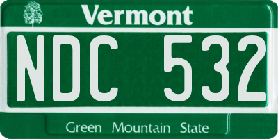VT license plate NDC532