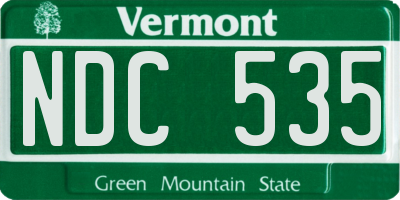 VT license plate NDC535