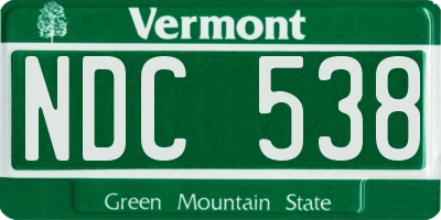 VT license plate NDC538