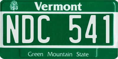 VT license plate NDC541