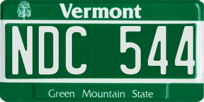 VT license plate NDC544