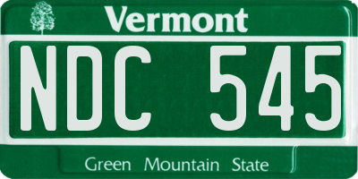 VT license plate NDC545
