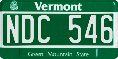 VT license plate NDC546