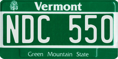 VT license plate NDC550
