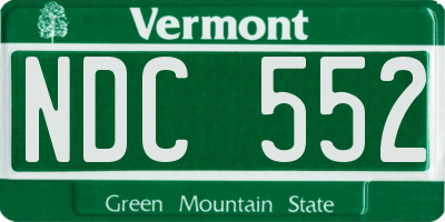 VT license plate NDC552