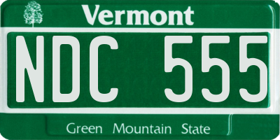 VT license plate NDC555