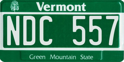 VT license plate NDC557