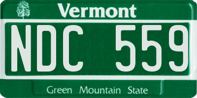 VT license plate NDC559