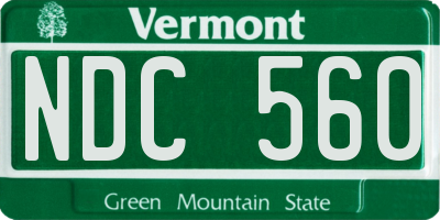 VT license plate NDC560