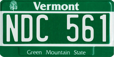 VT license plate NDC561
