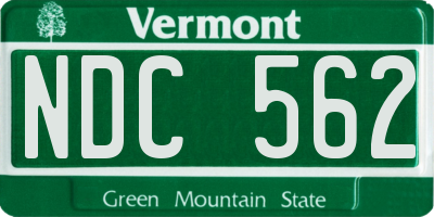 VT license plate NDC562