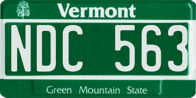 VT license plate NDC563