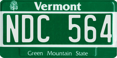 VT license plate NDC564