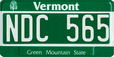 VT license plate NDC565