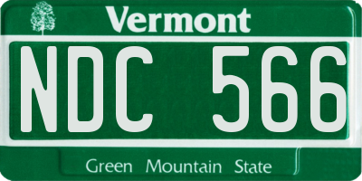 VT license plate NDC566