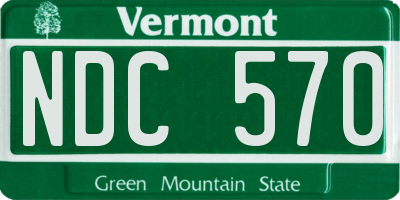 VT license plate NDC570