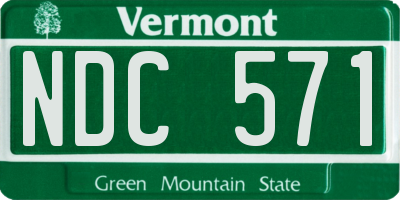 VT license plate NDC571