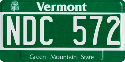 VT license plate NDC572