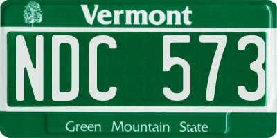 VT license plate NDC573