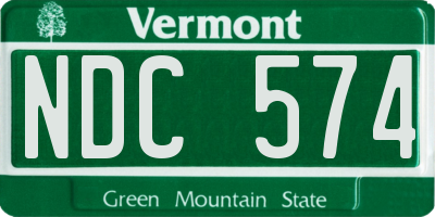 VT license plate NDC574