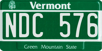 VT license plate NDC576