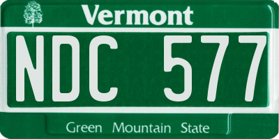 VT license plate NDC577