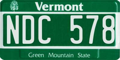 VT license plate NDC578