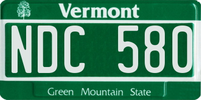 VT license plate NDC580