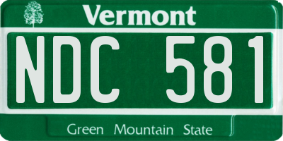 VT license plate NDC581