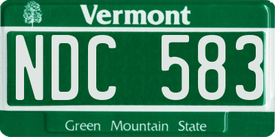 VT license plate NDC583