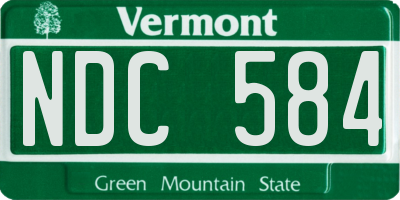 VT license plate NDC584