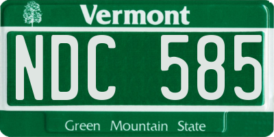VT license plate NDC585
