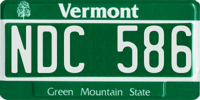 VT license plate NDC586