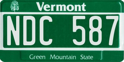 VT license plate NDC587