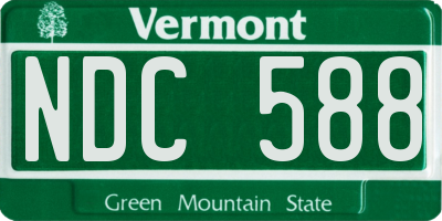 VT license plate NDC588