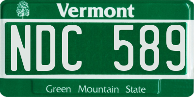 VT license plate NDC589