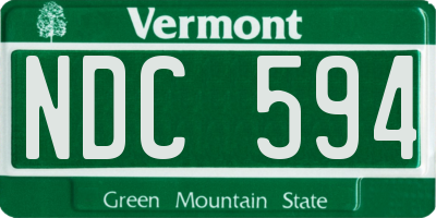 VT license plate NDC594