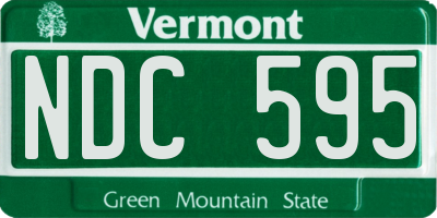 VT license plate NDC595