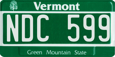 VT license plate NDC599