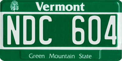 VT license plate NDC604