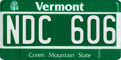 VT license plate NDC606
