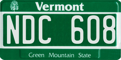 VT license plate NDC608