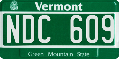 VT license plate NDC609