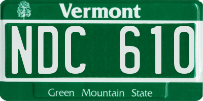 VT license plate NDC610