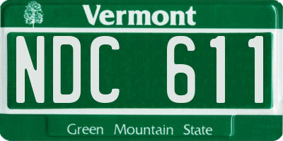 VT license plate NDC611