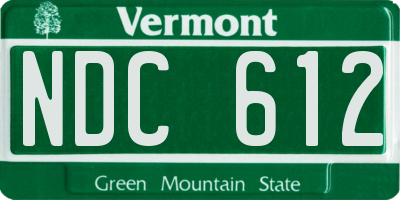 VT license plate NDC612