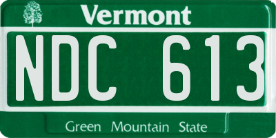 VT license plate NDC613