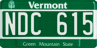 VT license plate NDC615